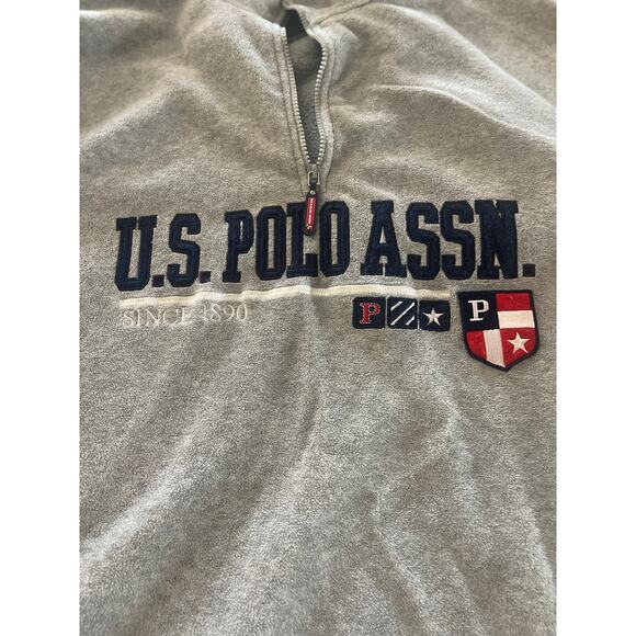 US Polo Assn XL 1/4 Zip Gray Fleece Pullover - Picture 10 of 13
